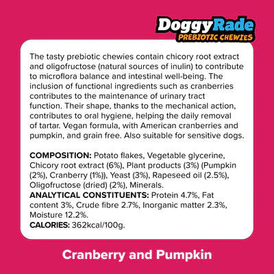 DoggyRade Prebiotic Superfood Chewies - Cranberry and Pumpkin
