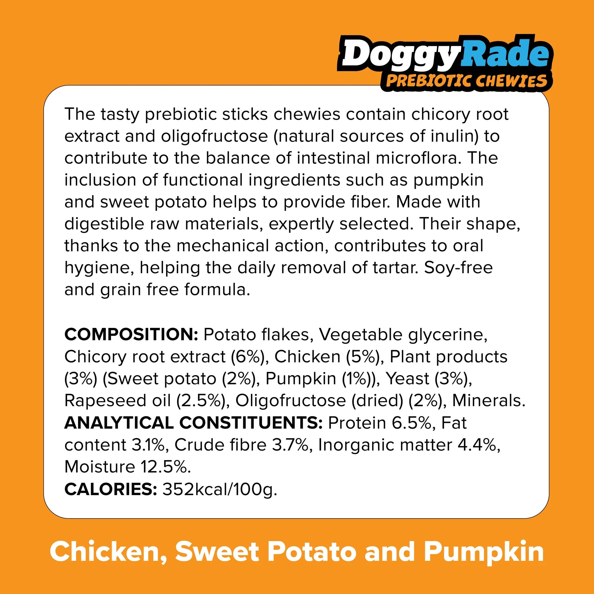 DoggyRade Prebiotic Superfood Chewies - Chicken Liver, Sweet Potato & Pumpkin