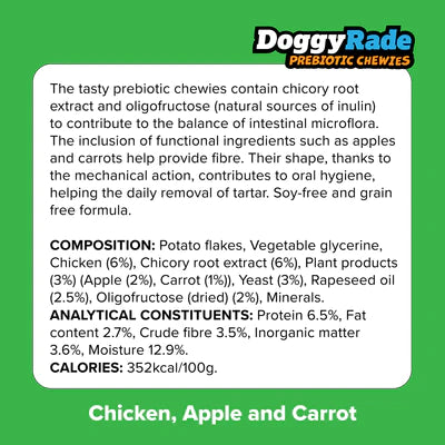 DoggyRade Prebiotic Superfood Chewies - Chicken Liver, Apple and Carrot